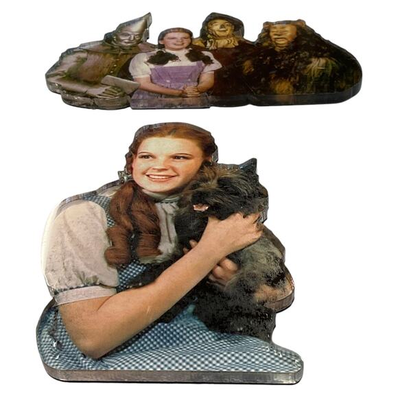 Wizard of Oz Cast 2 Acrylic Magnets 1997 Turner Movie Memorabilia Wicked - Picture 2 of 5